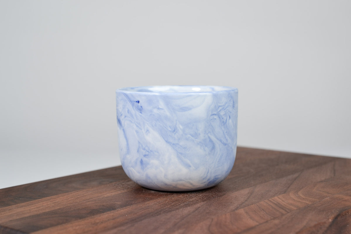 Kávový hrnek z porcelánu - Flow - modrý - 200 ml