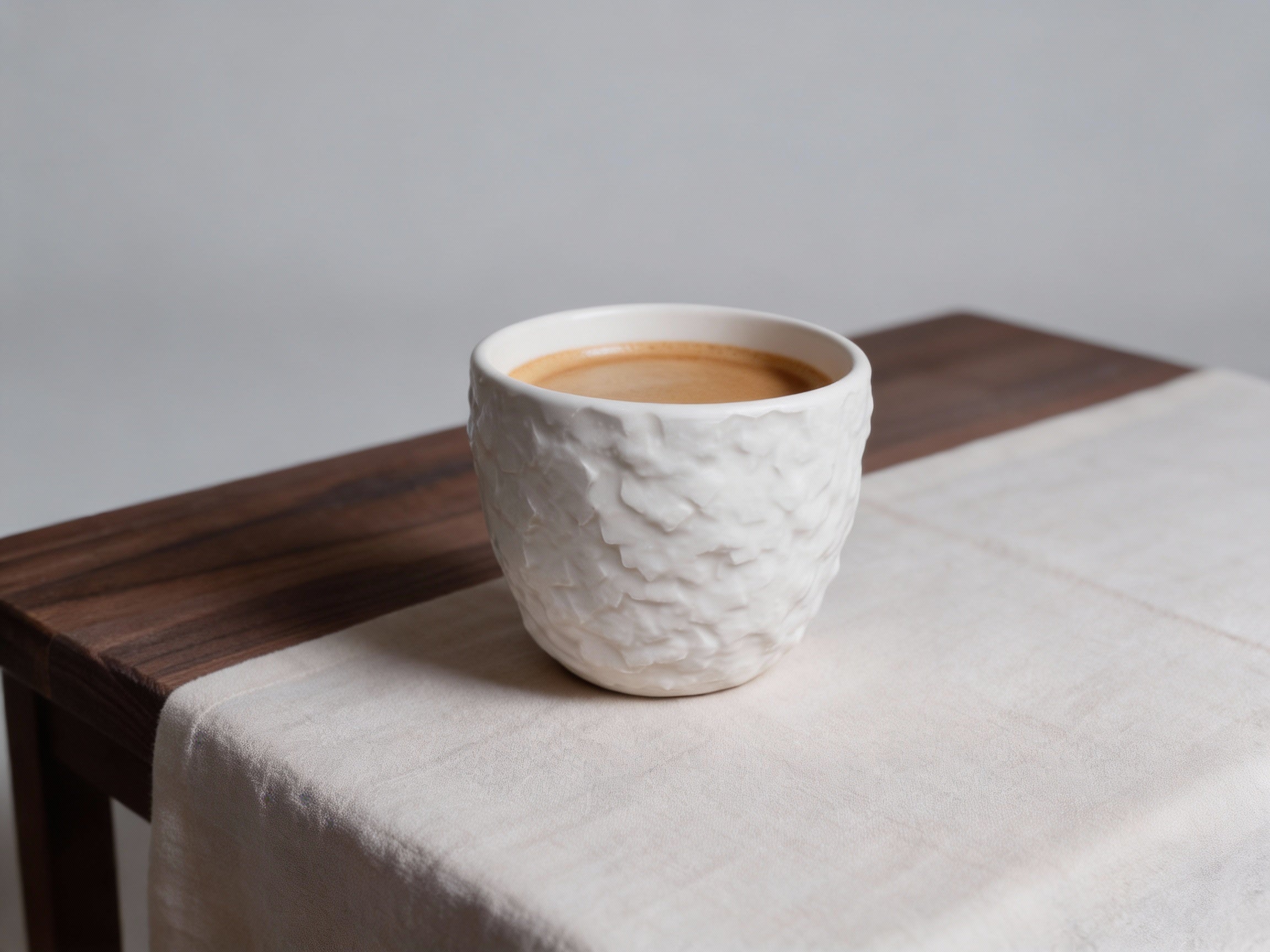 porcelánový šálek na cortado