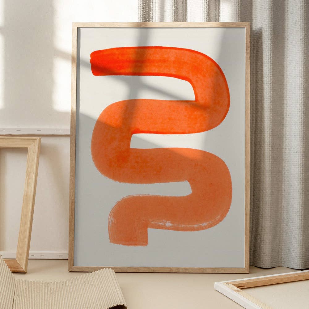 Umělecký tisk oranžová křivka - bez rámu / 50 × 70 cm