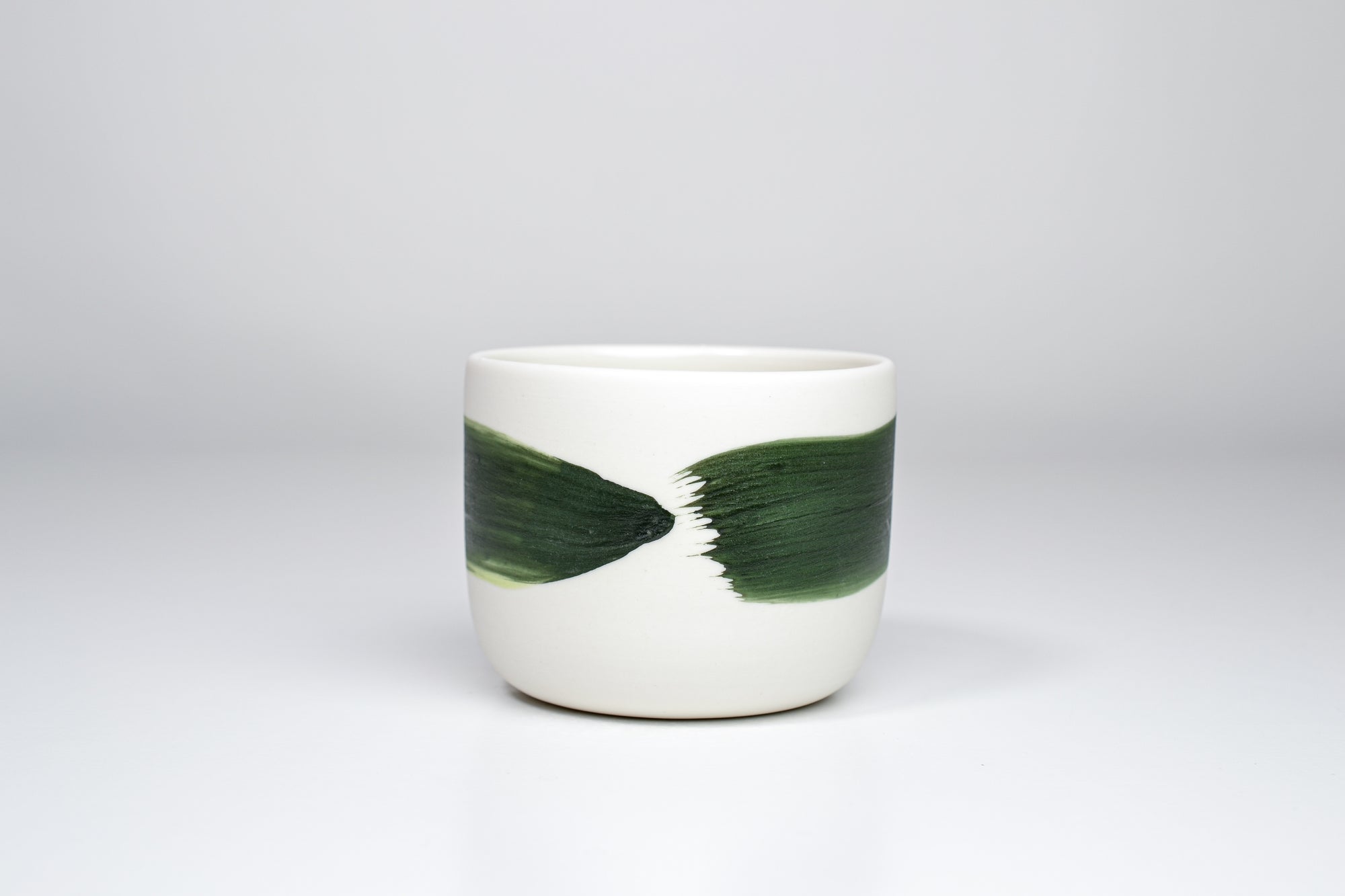 Simple cup, green line, 200ml