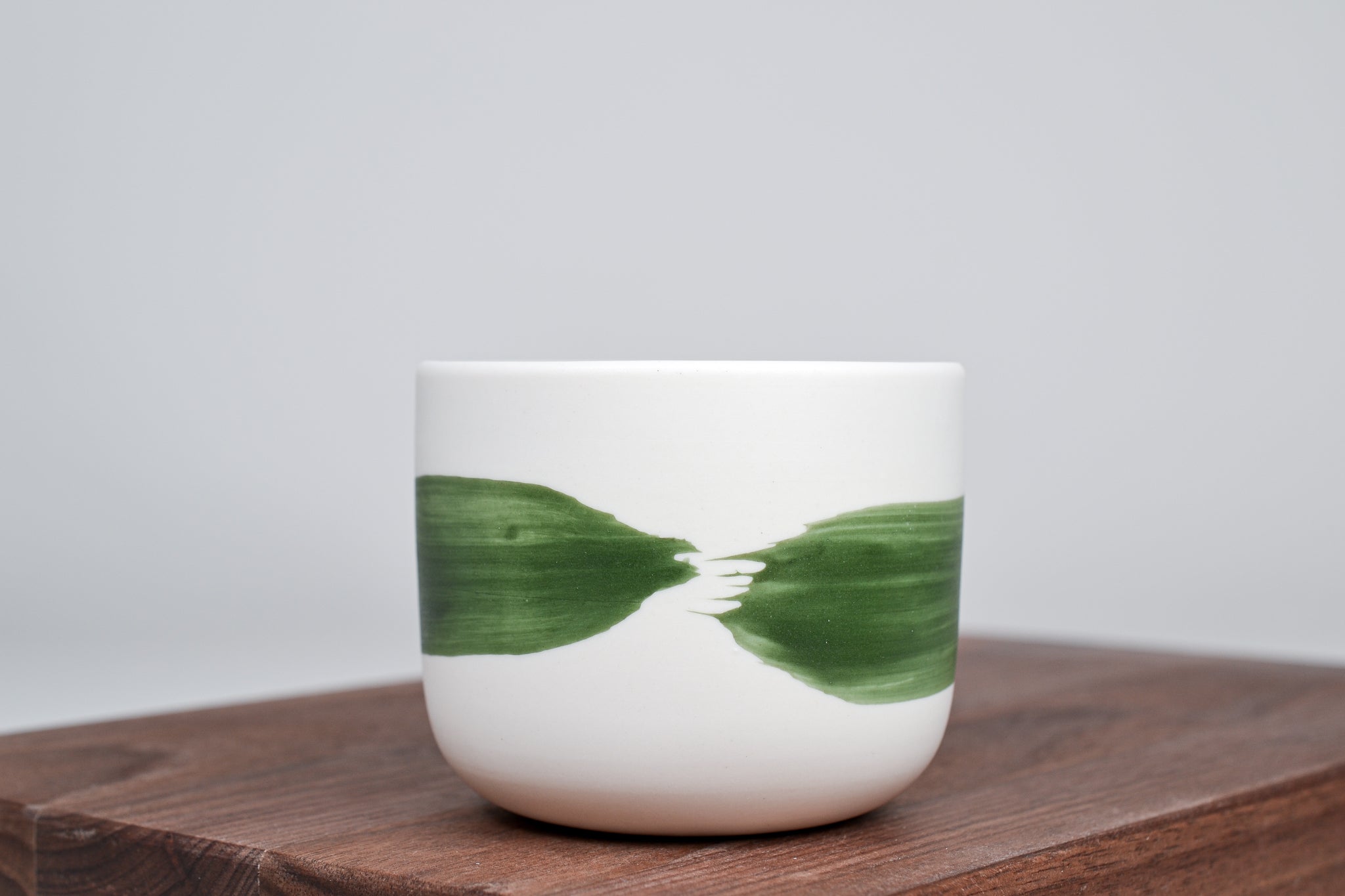 Simple cup, green line, 210ml
