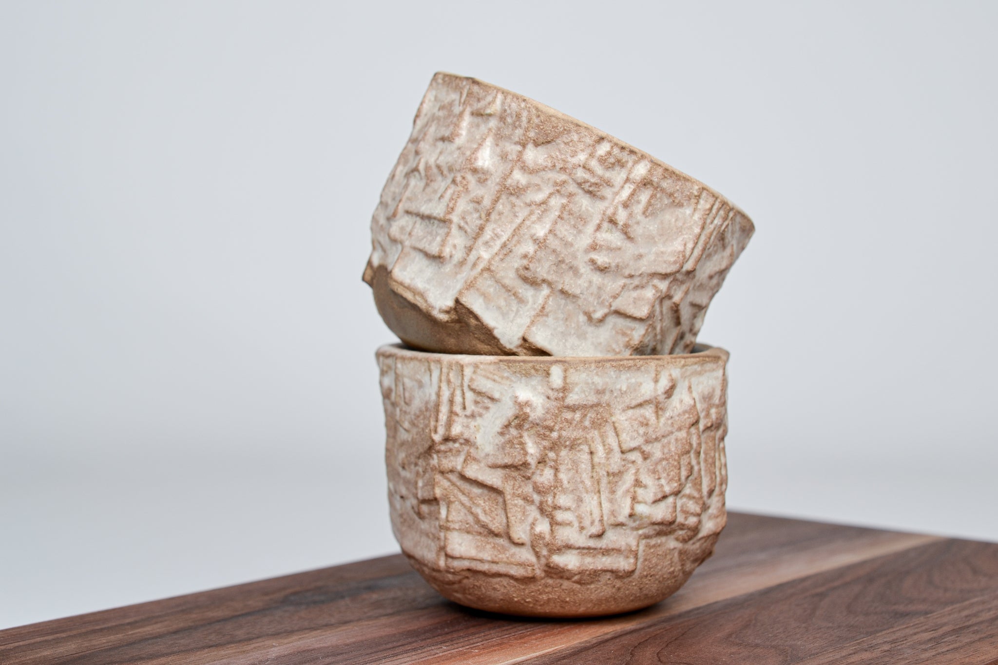 Structured coffee cup, stone