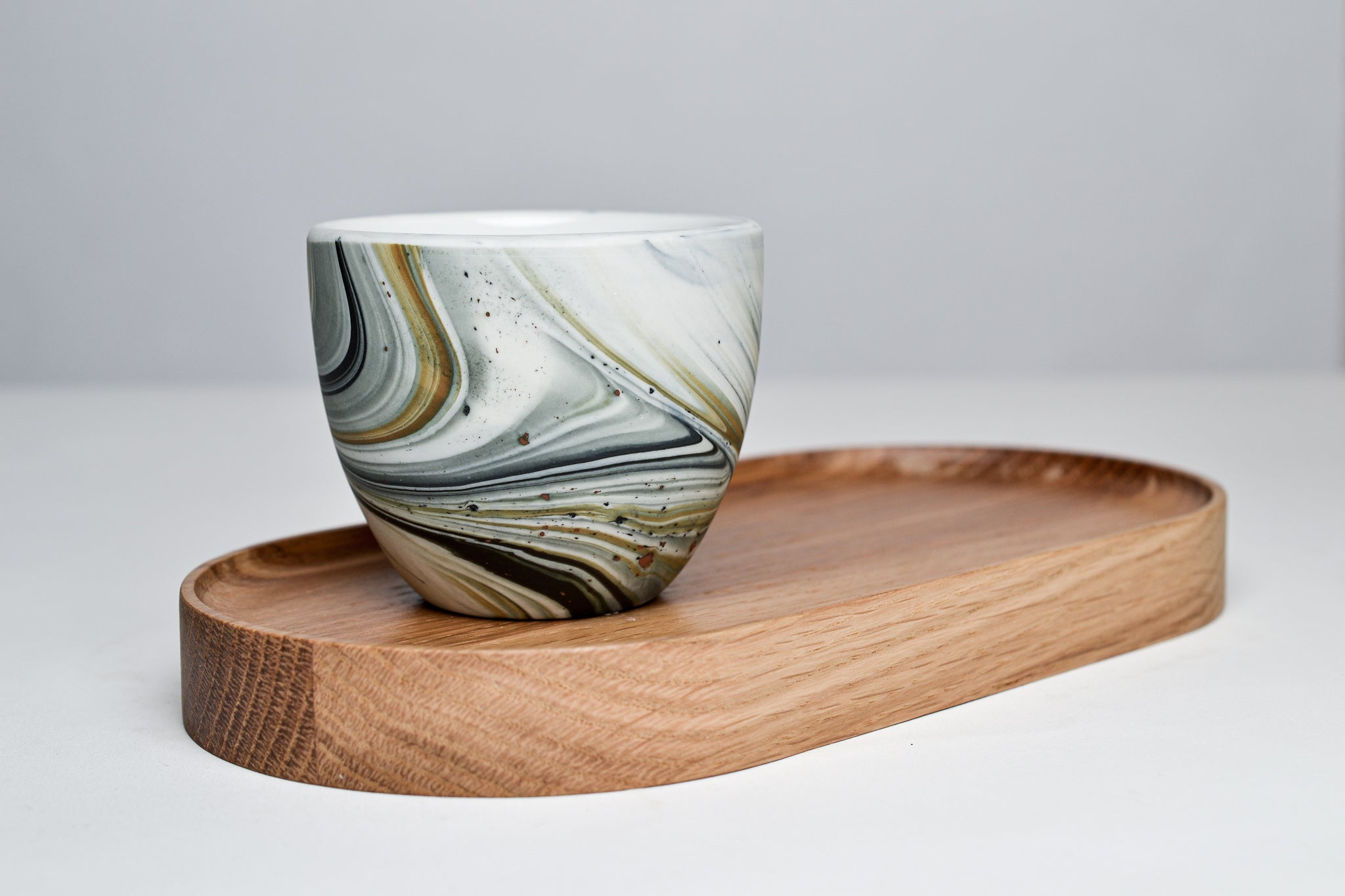 Wooden coaster for espresso cups