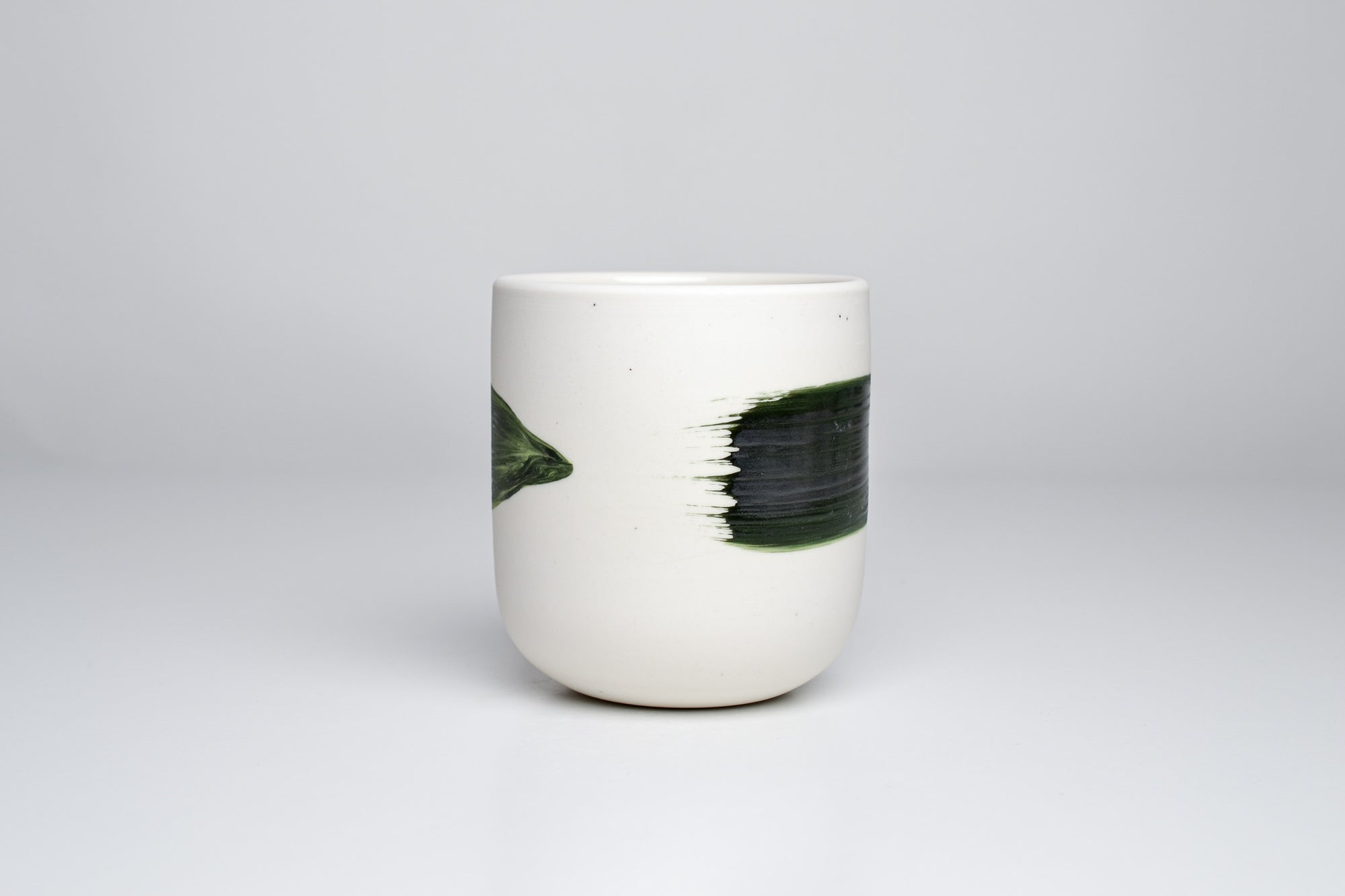 Simple cup, green line, 250ml