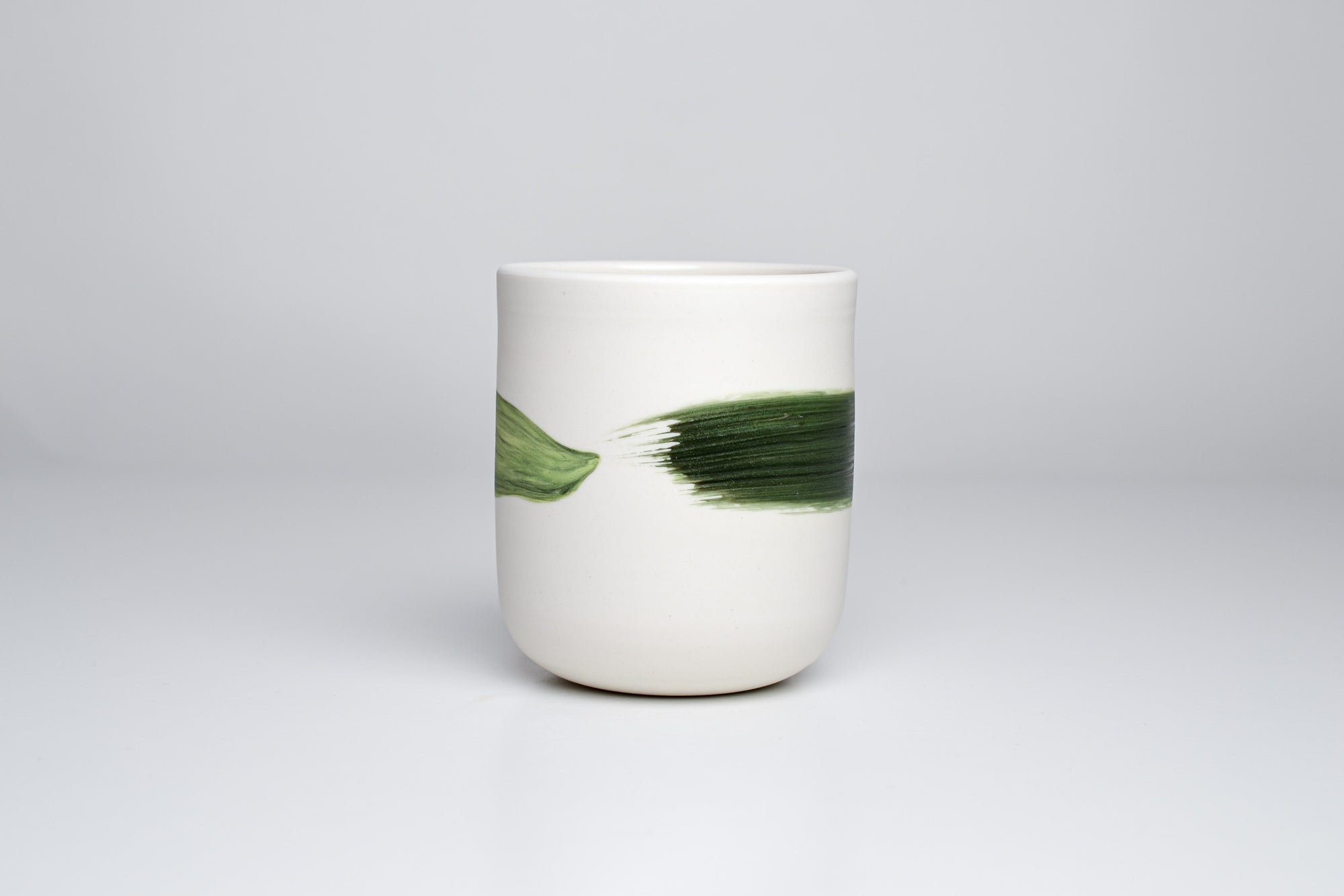 Simple cup, green line, 250ml