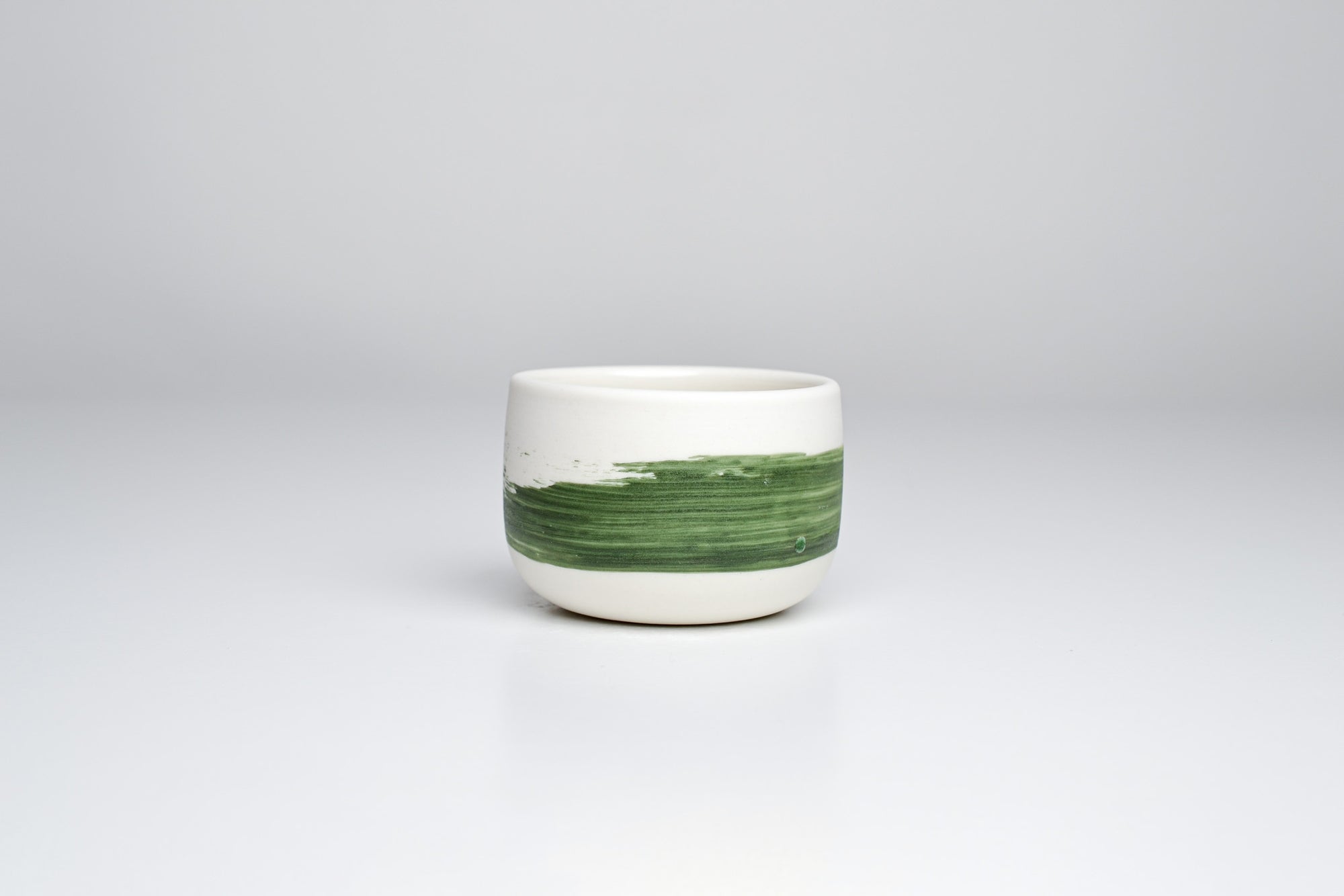 Simple cup, green line, 70ml