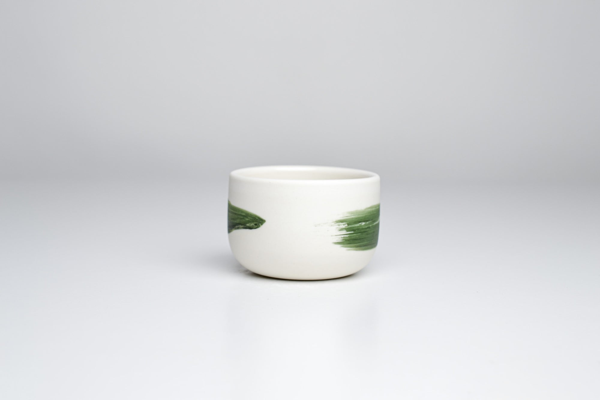 Simple cup, green line, 70ml