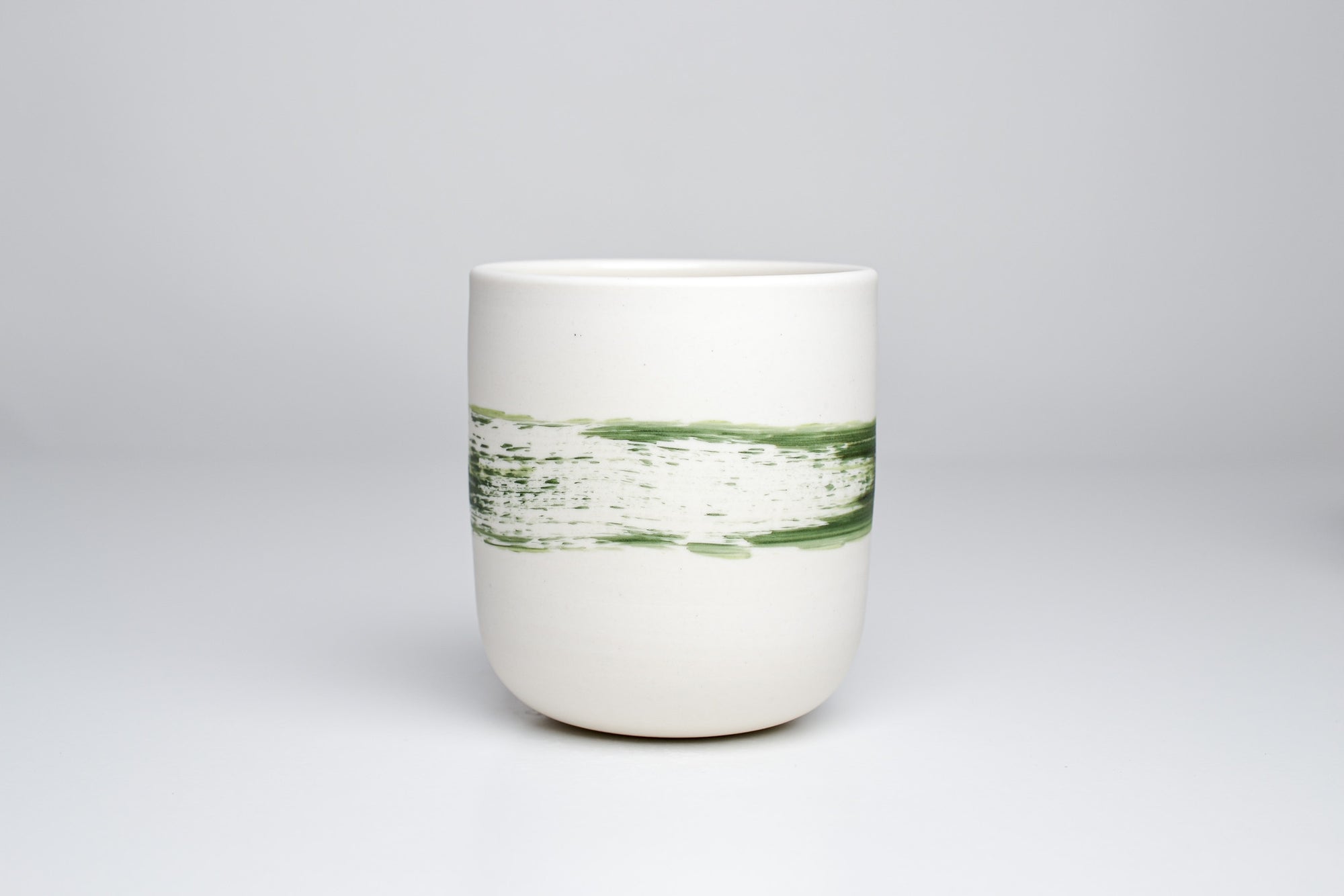 Simple cup, green line, 250ml