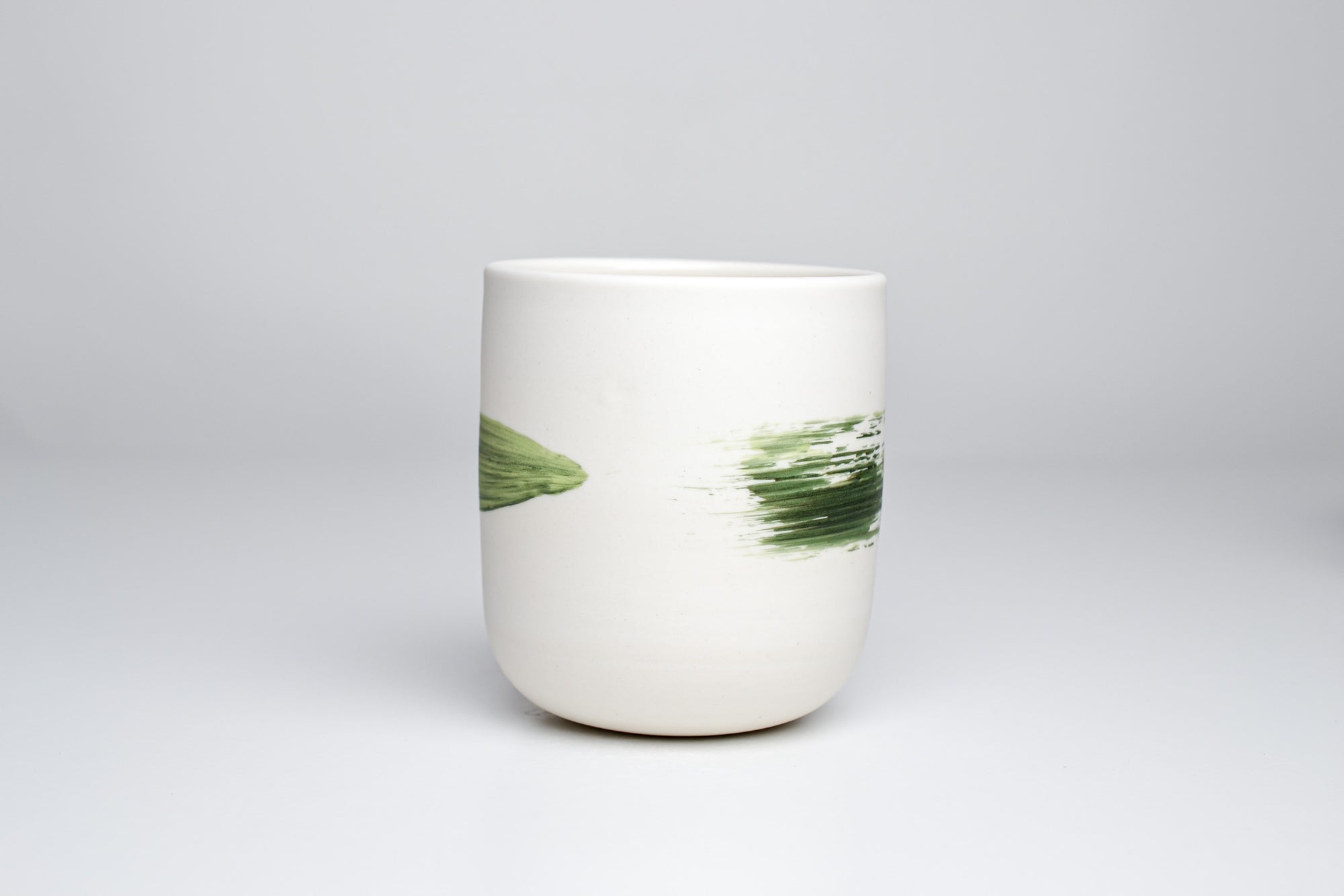 Simple cup, green line, 250ml