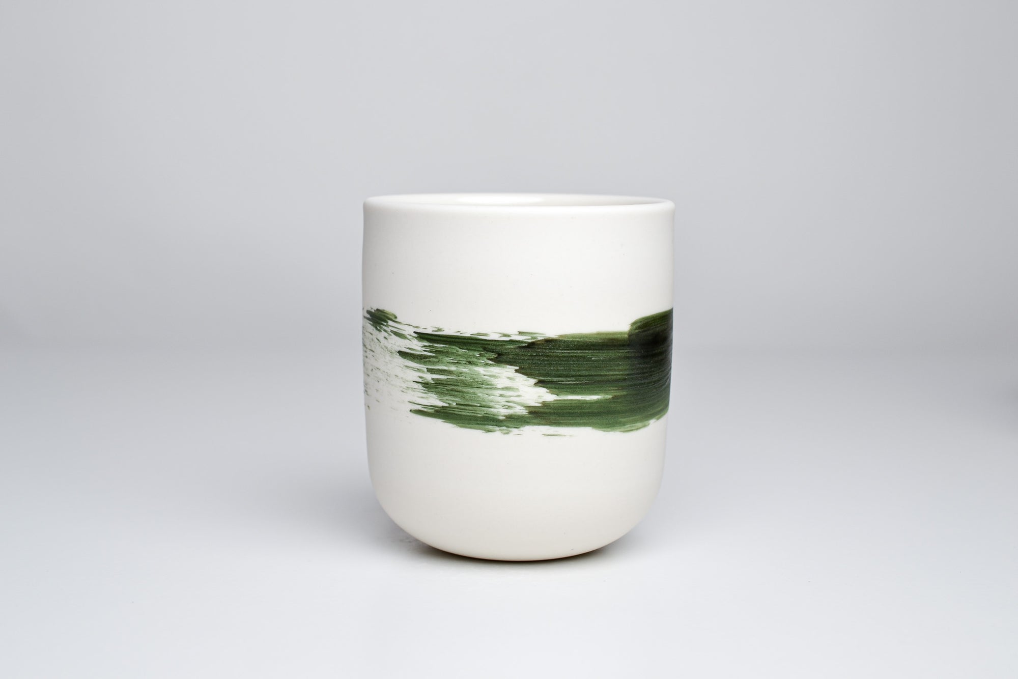 Simple cup, green line, 250ml