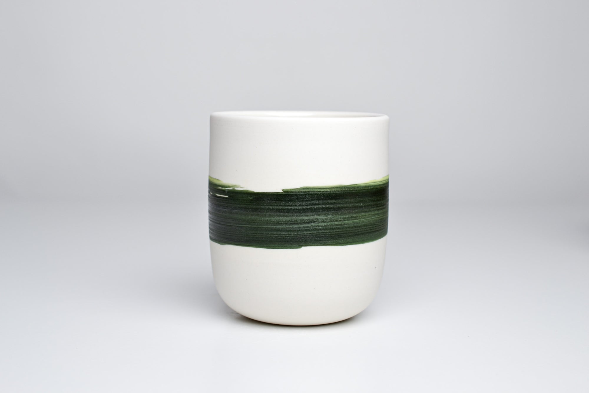 Simple cup, green line, 250ml