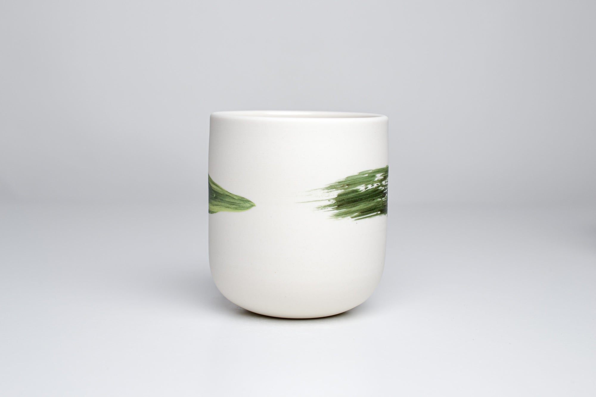 Simple cup, green line, 250ml