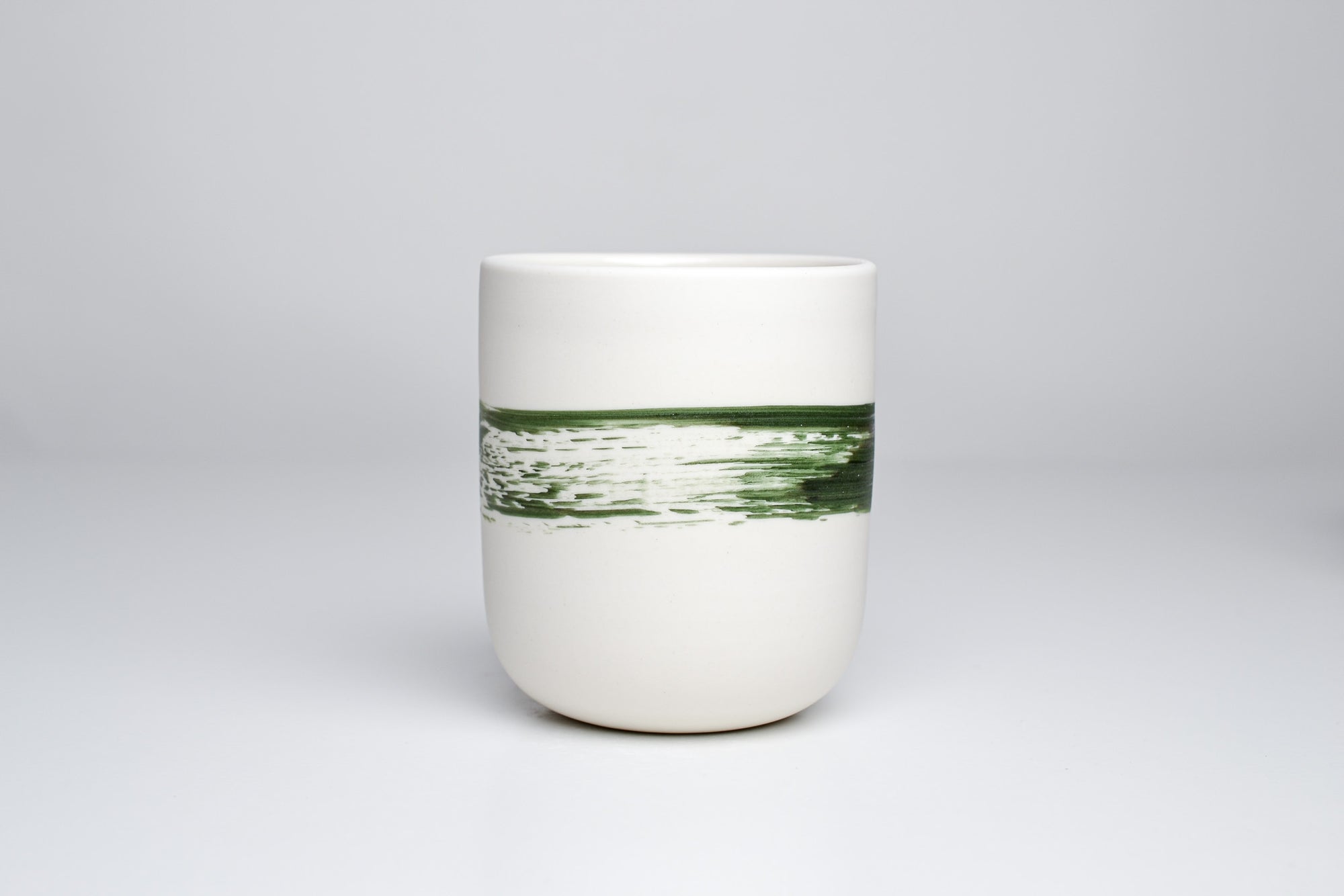 Simple cup, green line, 250ml