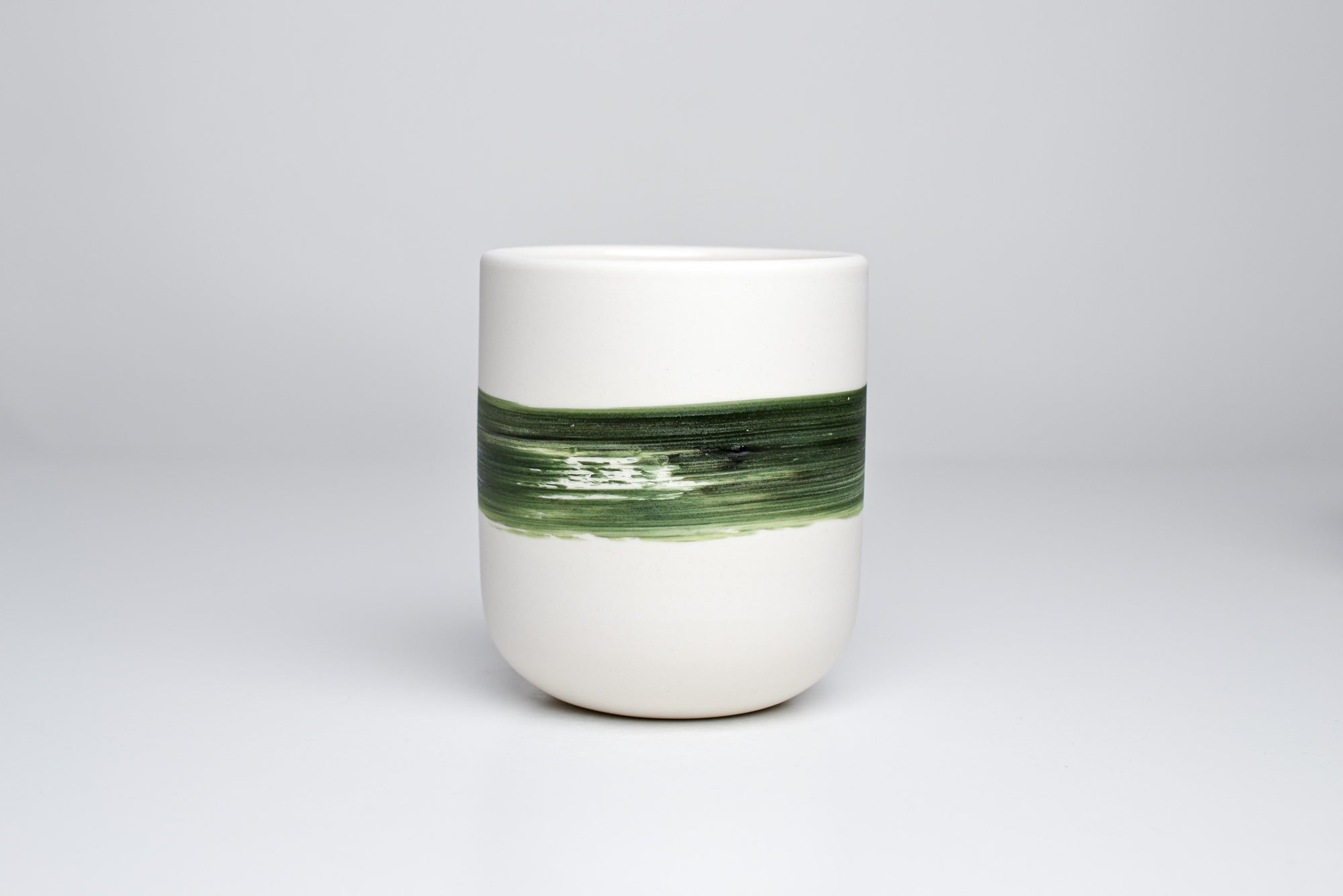 Simple cup, green line, 250ml