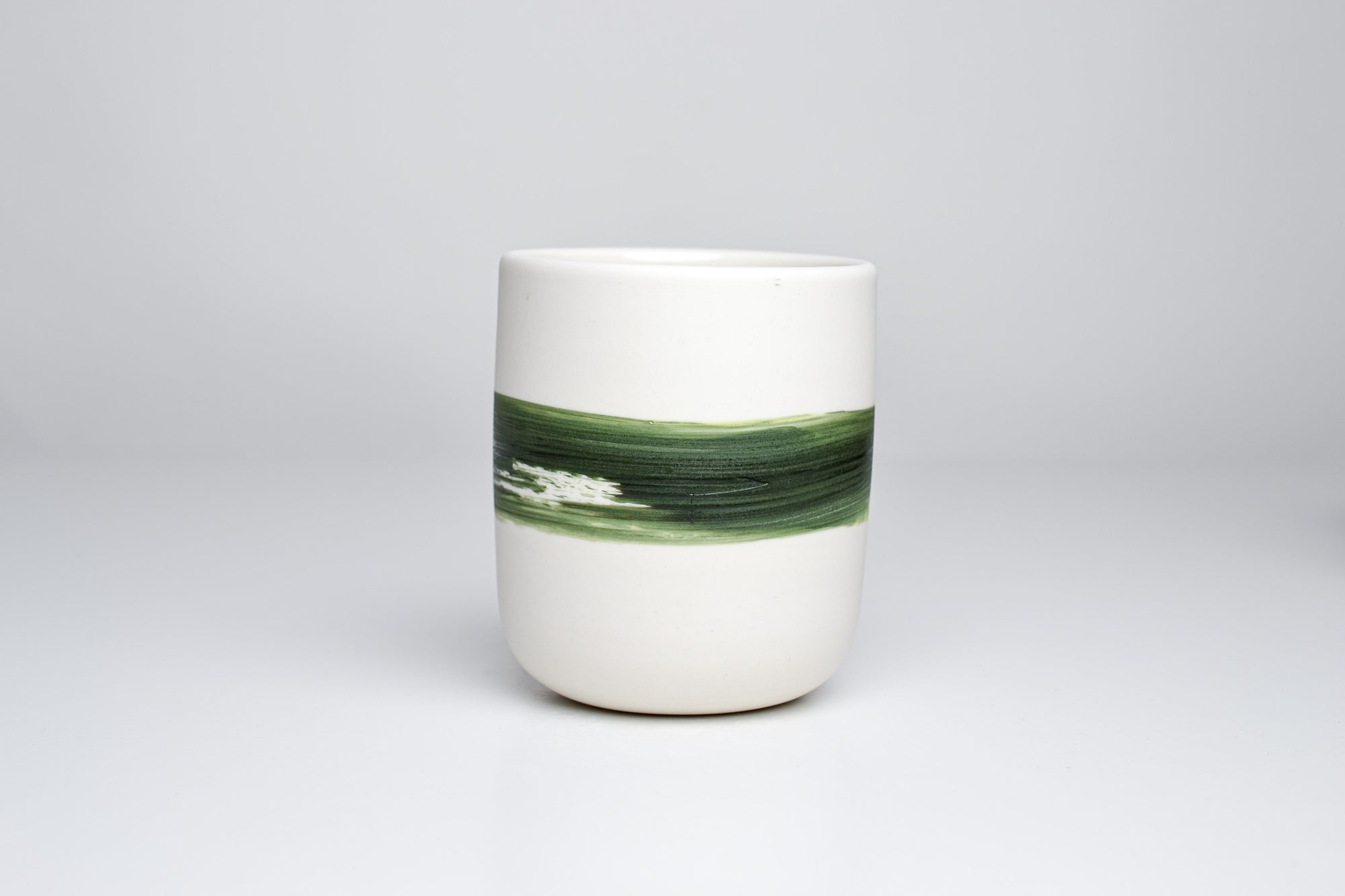 Simple cup, green line, 250ml
