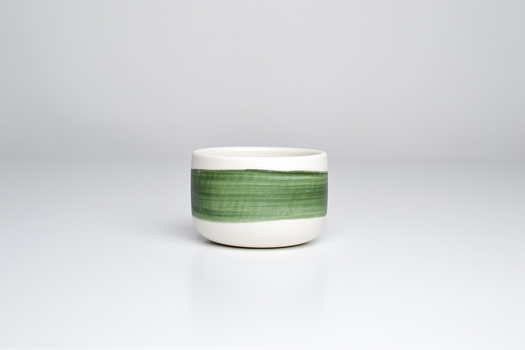 Simple cup, green line, 70ml