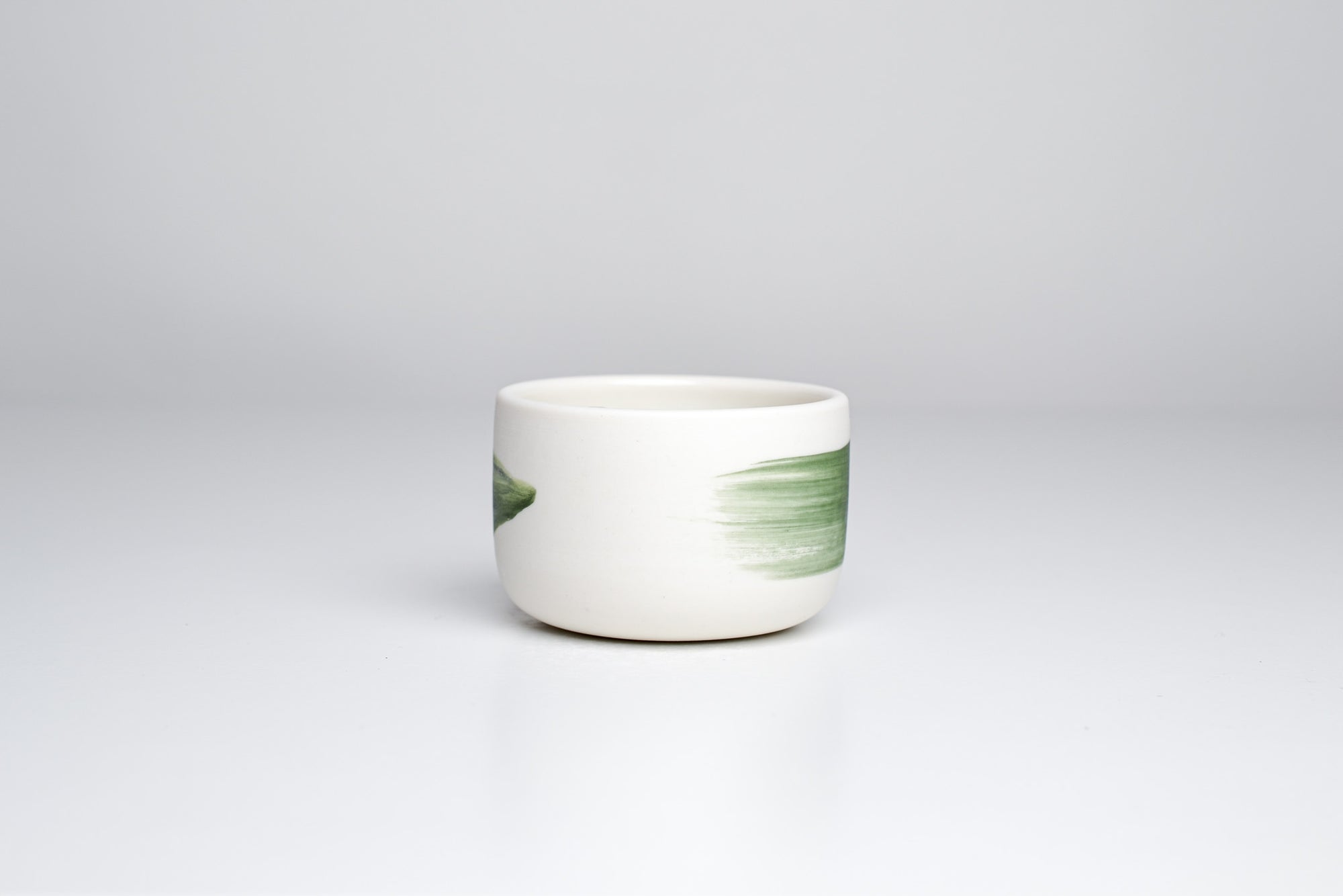 Simple cup, green line, 70ml