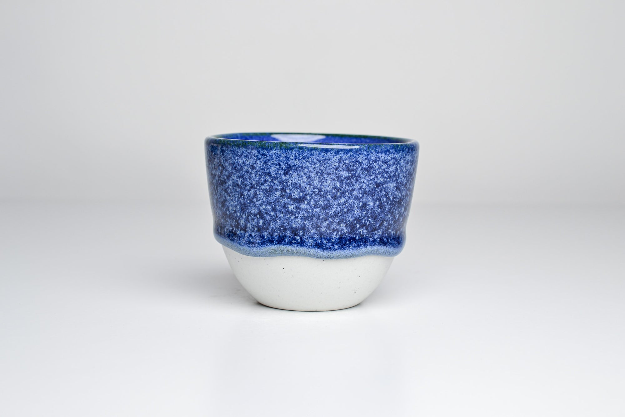 Simple blue cup with dripping glaze- 200ml