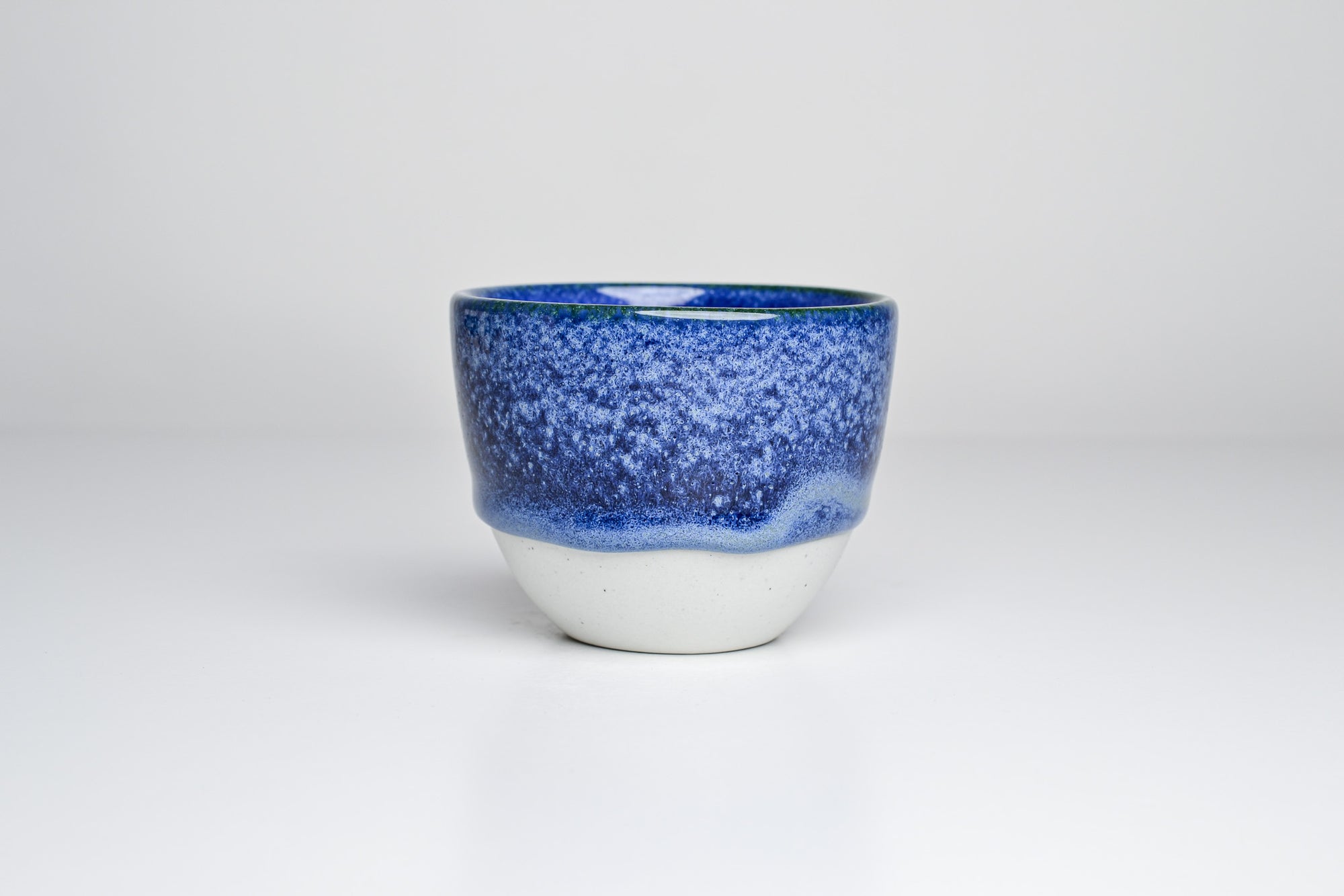 Simple blue cup with dripping glaze- 200ml