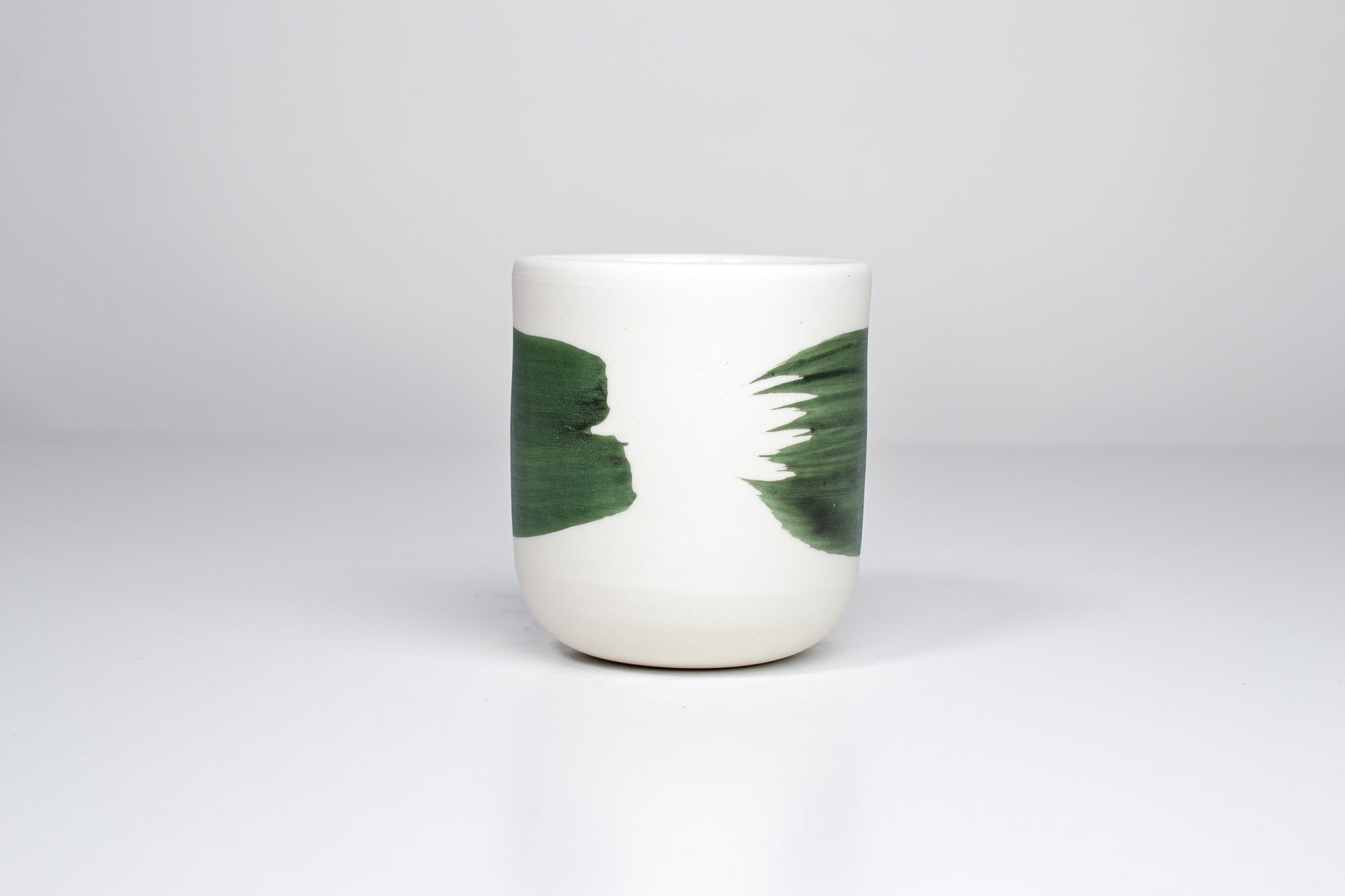 Simple cup, green line, 170ml