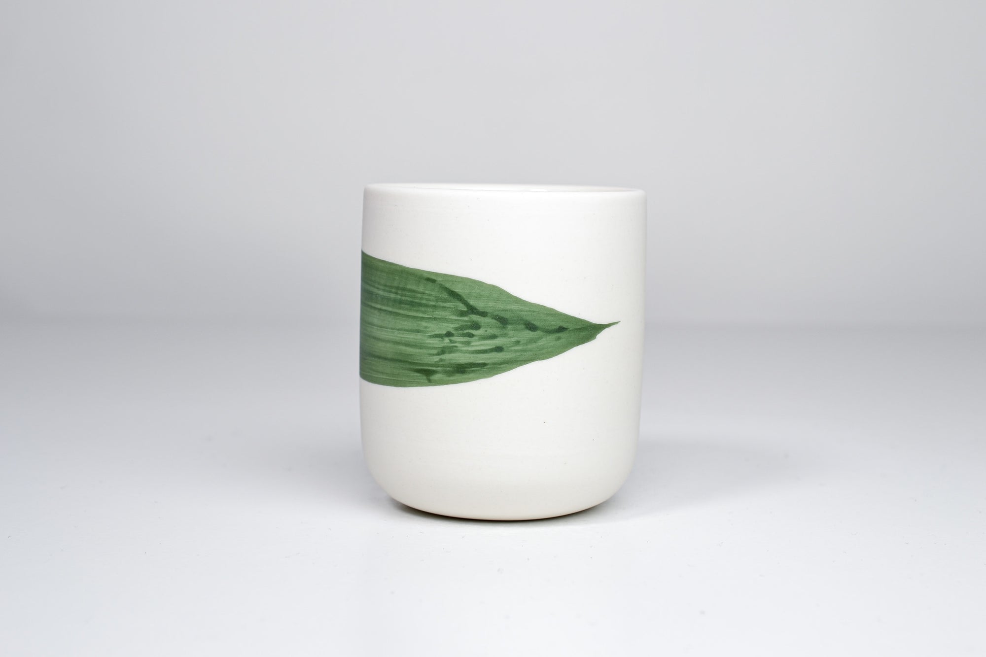 Simple cup, green line, 170ml