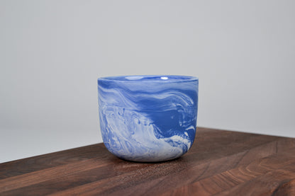 Kávový hrnek z porcelánu - Flow - modrý - 200 ml