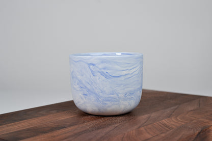 Kávový hrnek z porcelánu - Flow - modrý - 200 ml