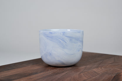 Kávový hrnek z porcelánu - Flow - modrý - 200 ml - lesklá verze