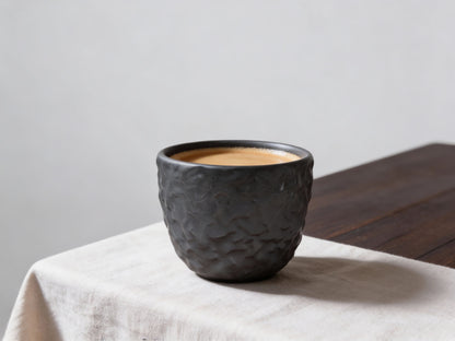 Textured coffee mug, matte black