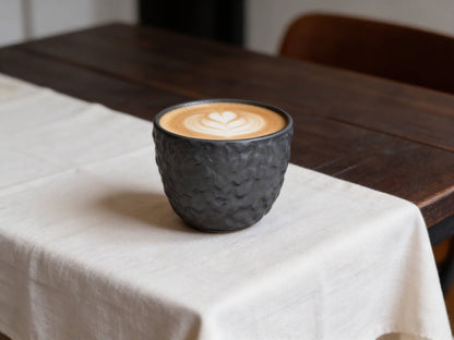 Textured coffee mug, matte black
