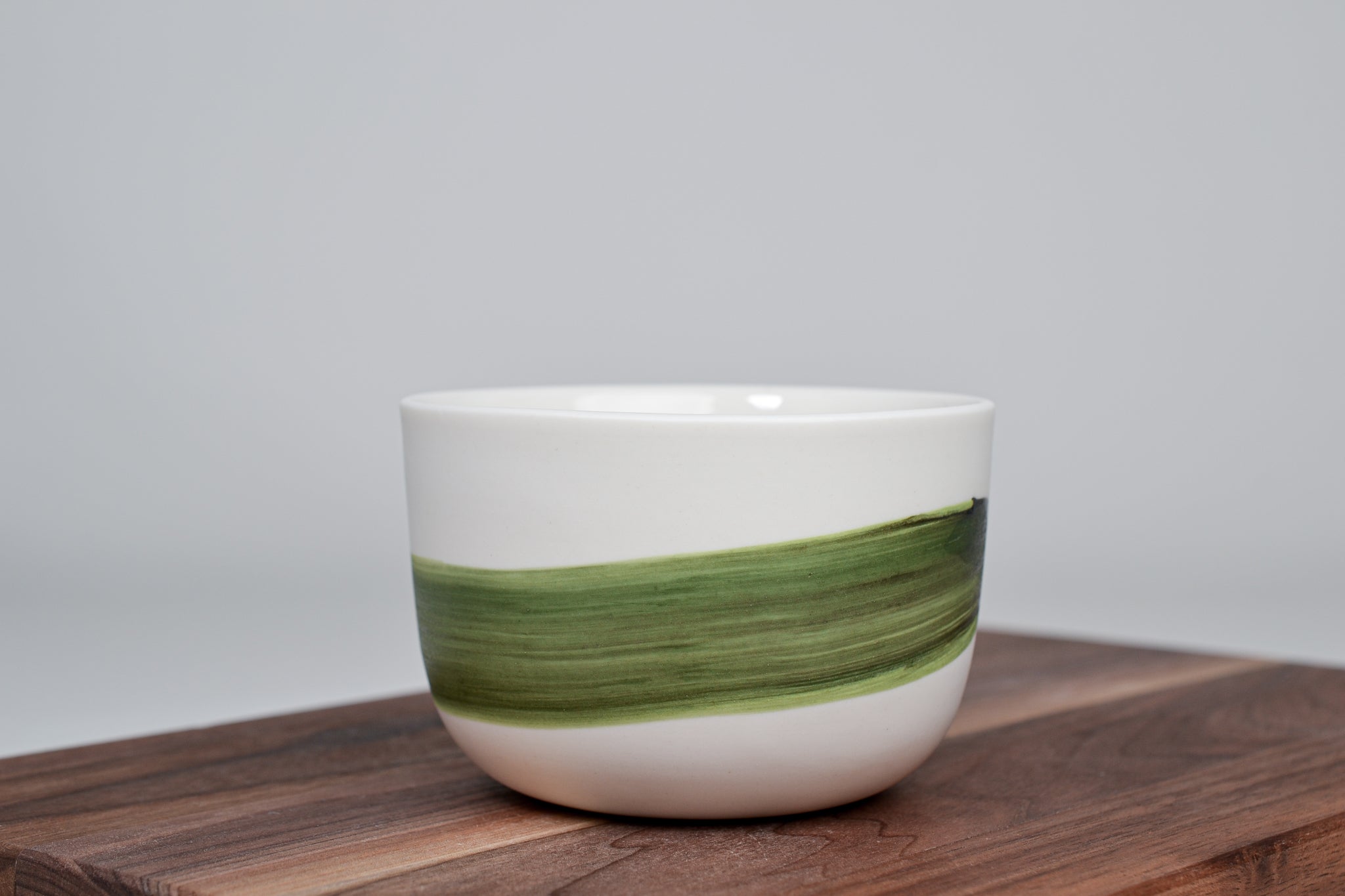 Simple cup, green line, 200ml 