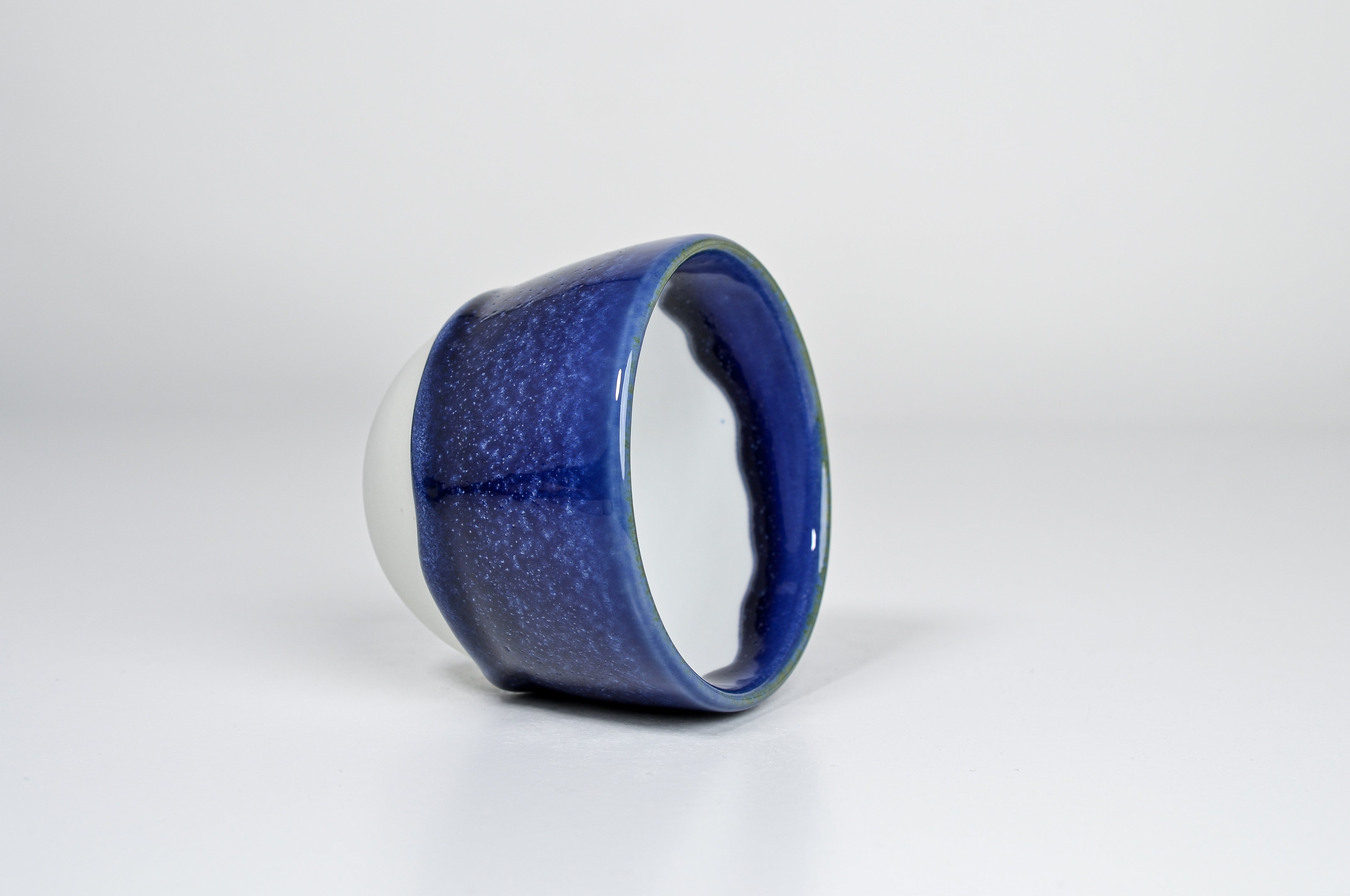 Simple blue cup with dripping glaze- 200ml