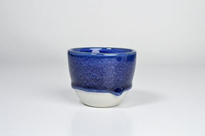 Simple blue cup with dripping glaze- 200ml