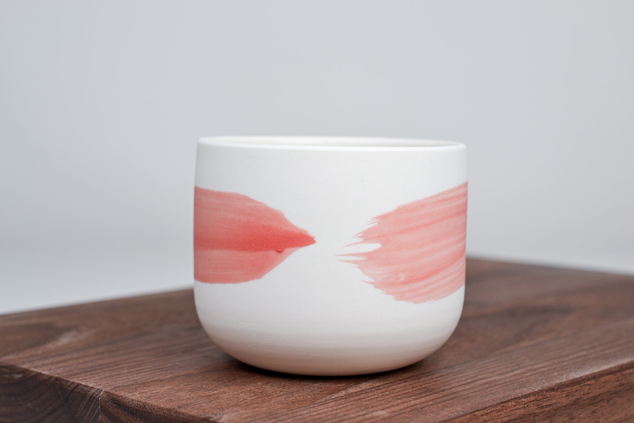 Cherry pink line - Simple cup for coffee - 200ml