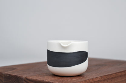 Simple milk jug, black line, 75ml 