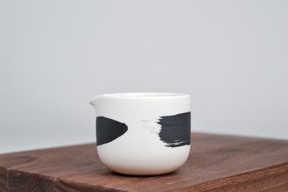 Simple milk jug, black line, 75ml 