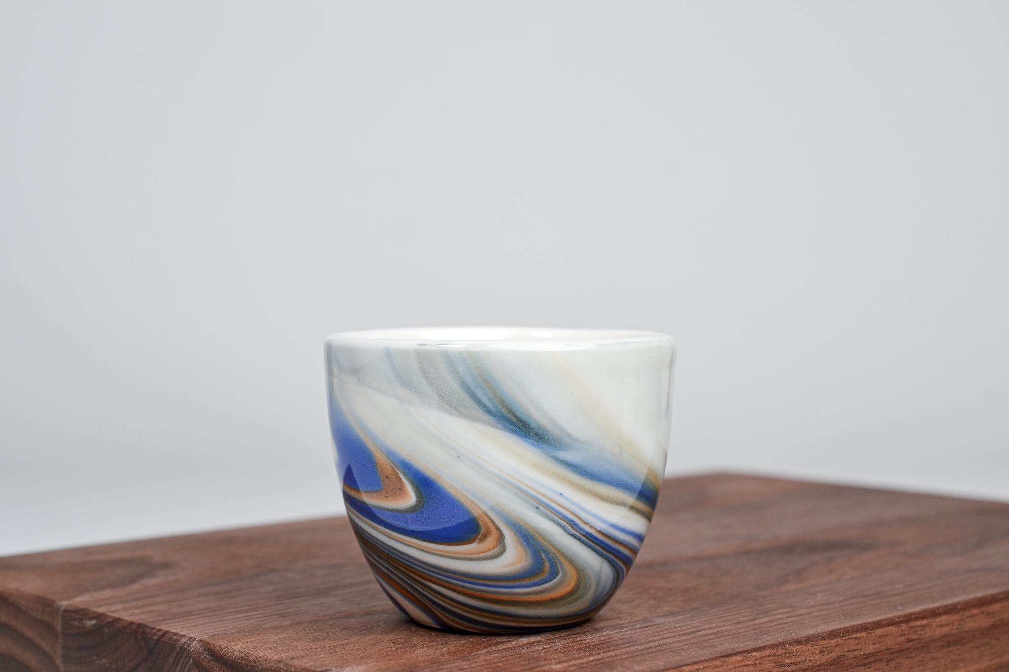 Smoke cup, bronze&blue glossy finish - 125ml