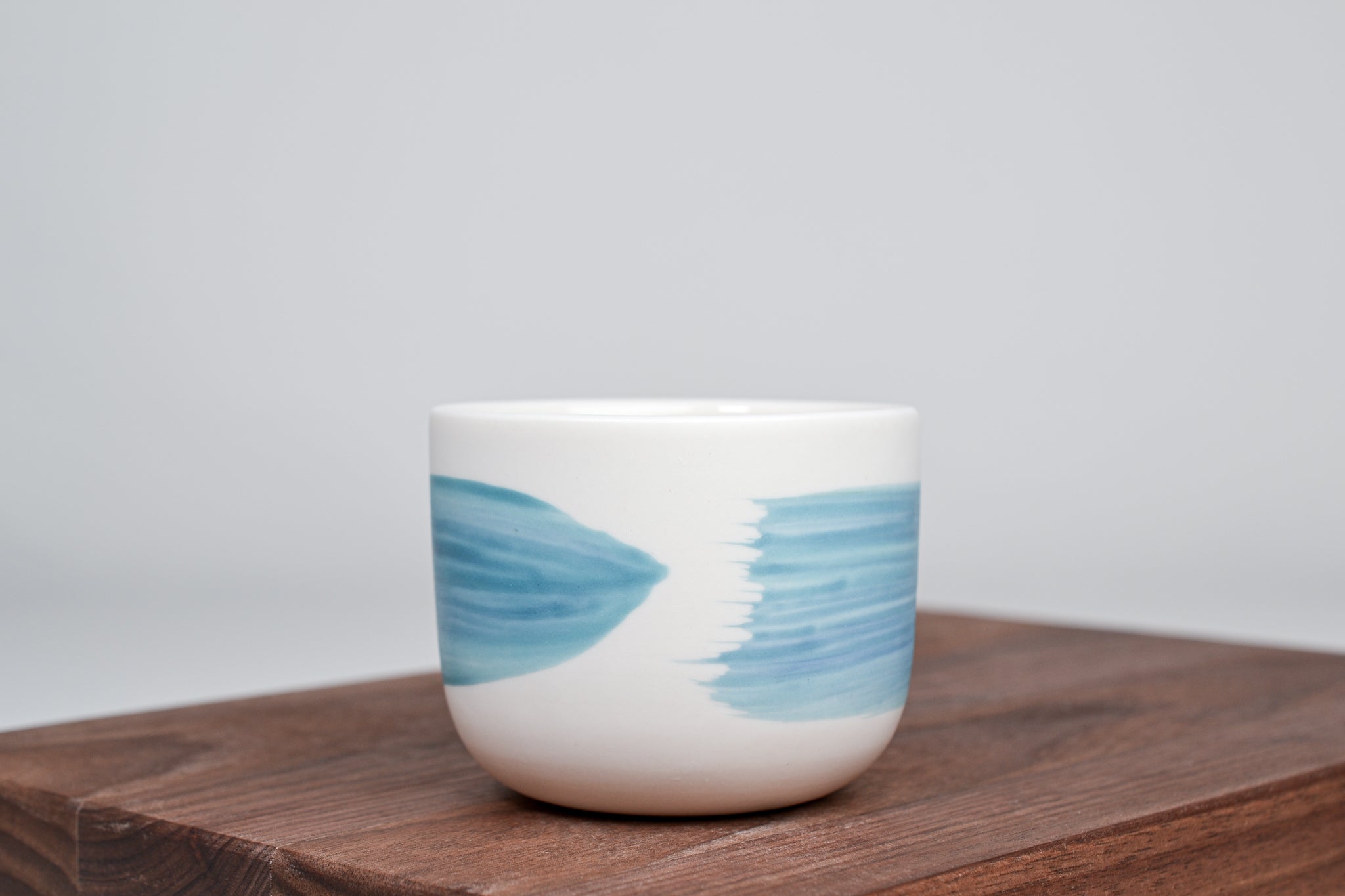 Turquoise blue line - Simple coffee cup - 200ml
