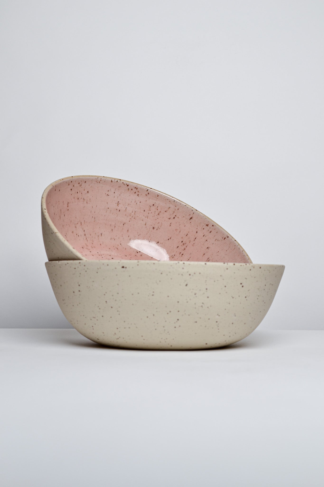 Simple bowls with pink miracle glaze