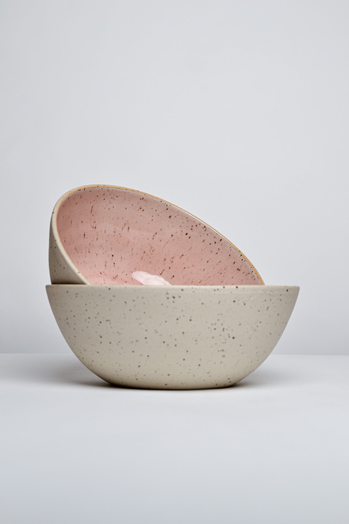 Simple bowls with pink miracle glaze