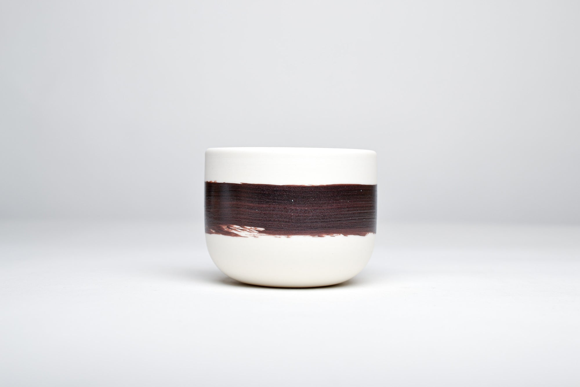 Simple cup, brown sparkly line, 140ml