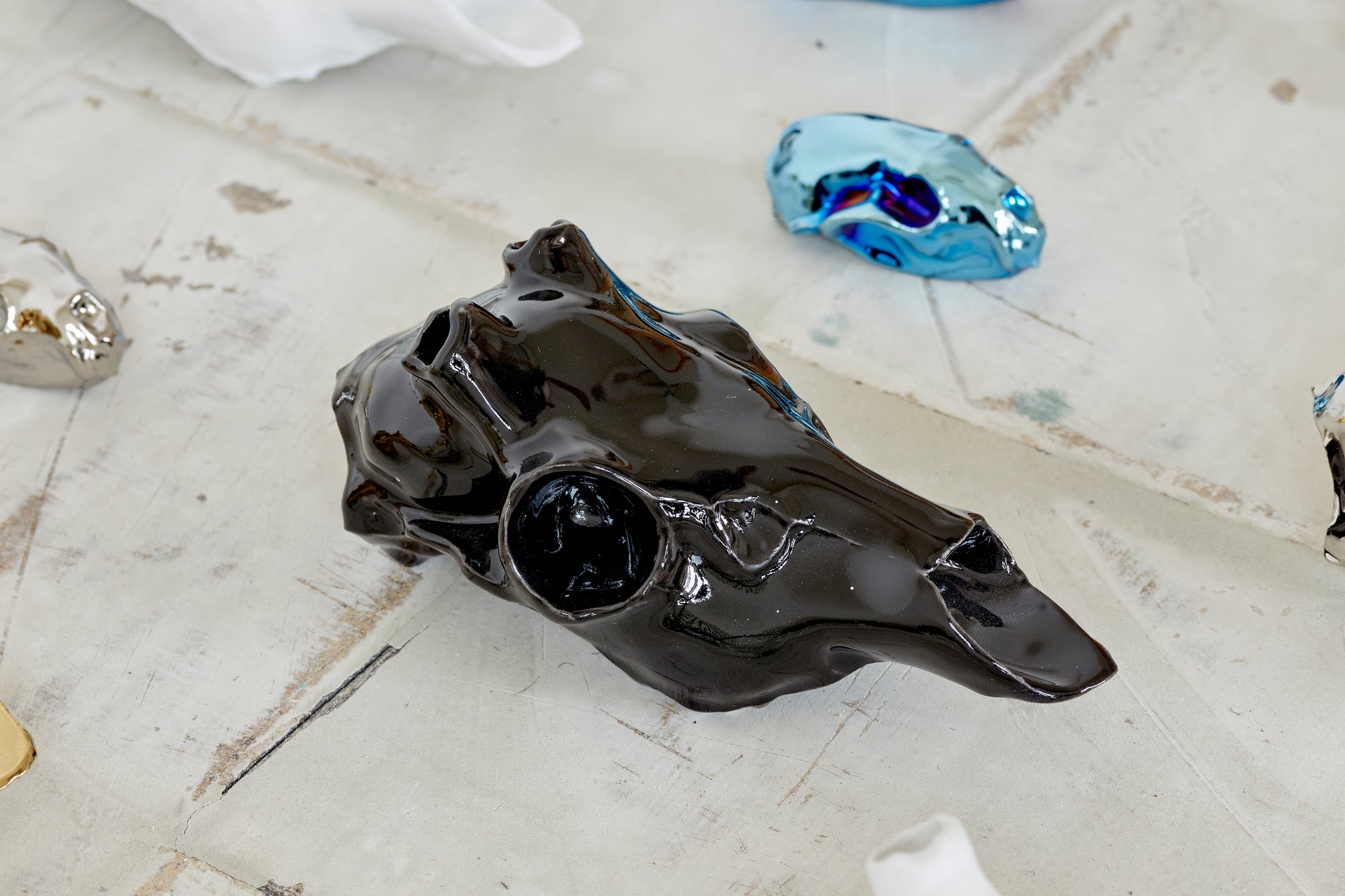 Black skull, deer