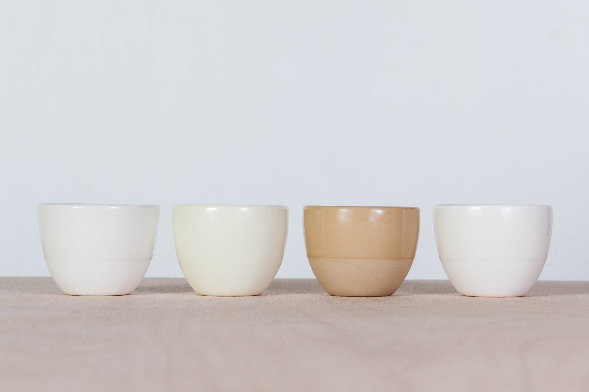 Simple cups, beige&brown set